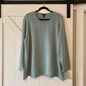Eileen Fisher Cotton/Tencel Sweater, Arctic Blue, Size 3x, Brand New W/O Tags